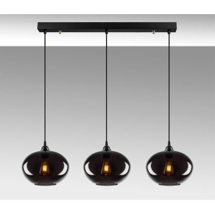 Candelabro suspenso SMOKED 3xE27/40W/230V