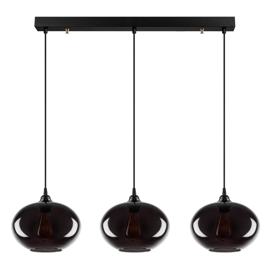 Candelabro suspenso SMOKED 3xE27/40W/230V
