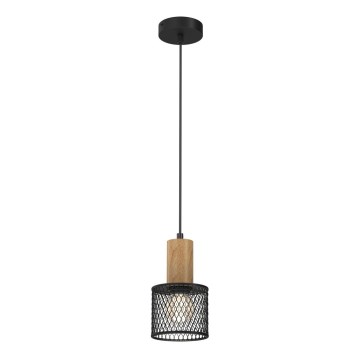 Candelabro suspenso SOBRESA 1xE27/60W/230V preto/madeira