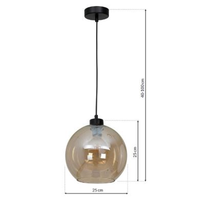 Candelabro suspenso SOFIA 1xE27/60W/230V castanho