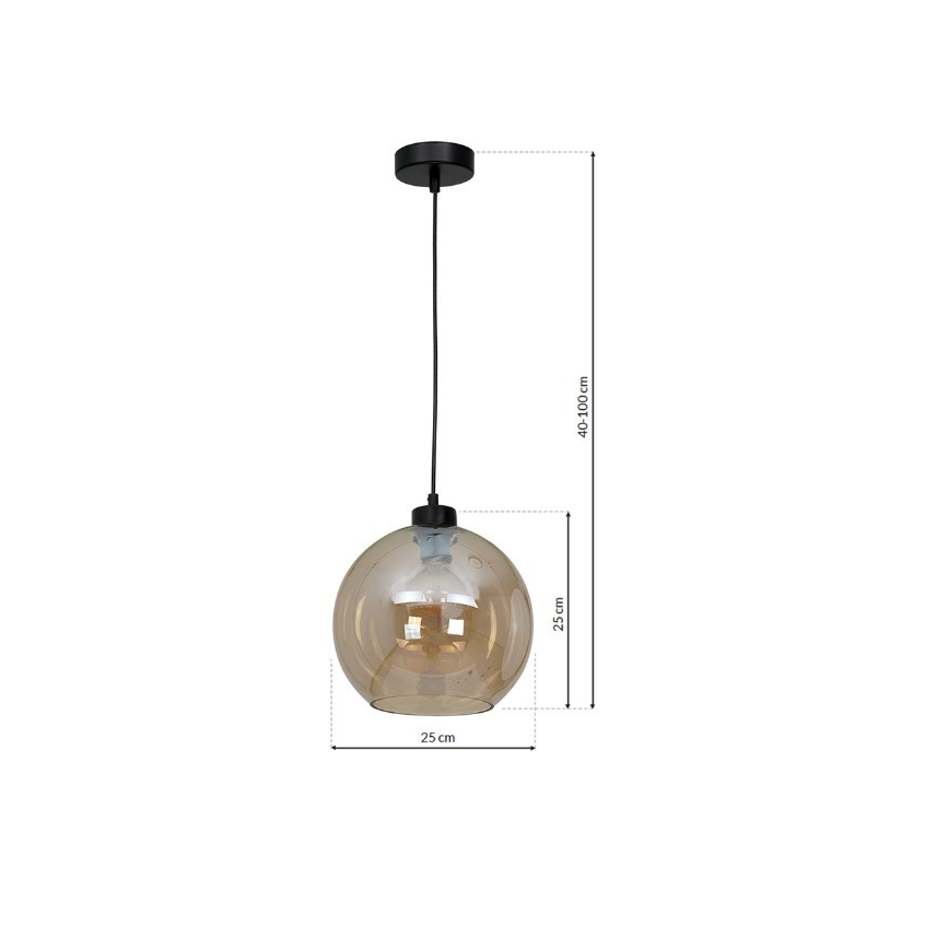 Candelabro suspenso SOFIA 1xE27/60W/230V castanho