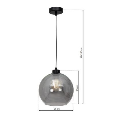 Candelabro suspenso SOFIA 1xE27/60W/230V preto