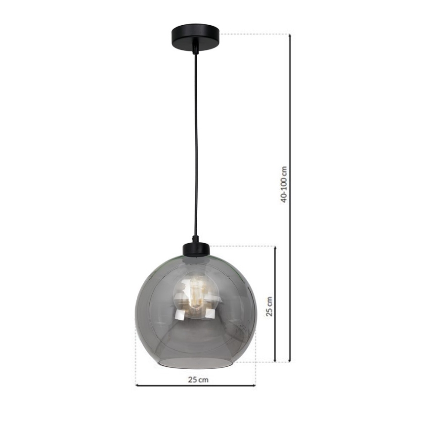 Candelabro suspenso SOFIA 1xE27/60W/230V preto