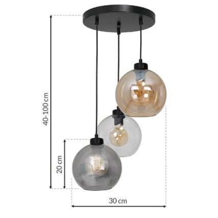 Candelabro suspenso SOFIA 3xE27/60W/230V misto