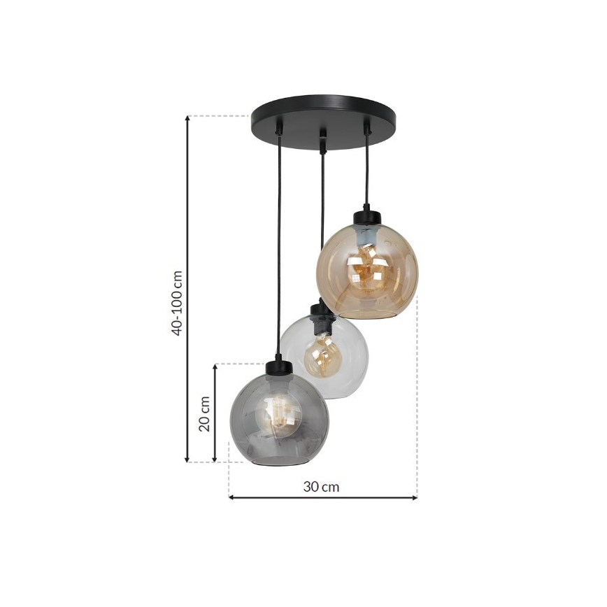 Candelabro suspenso SOFIA 3xE27/60W/230V misto