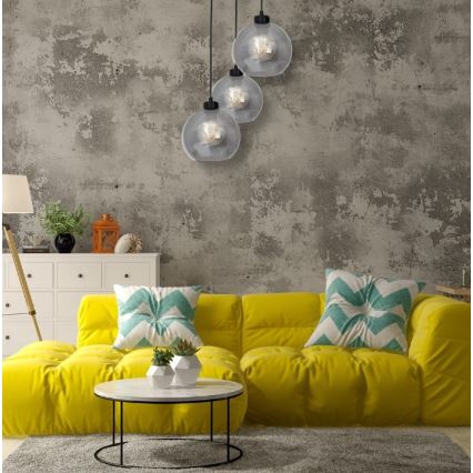 Candelabro suspenso SOFIA 3xE27/60W/230V preto