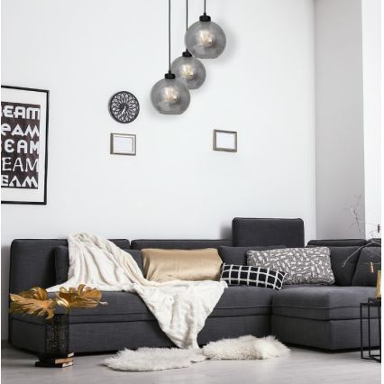 Candelabro suspenso SOFIA 3xE27/60W/230V preto