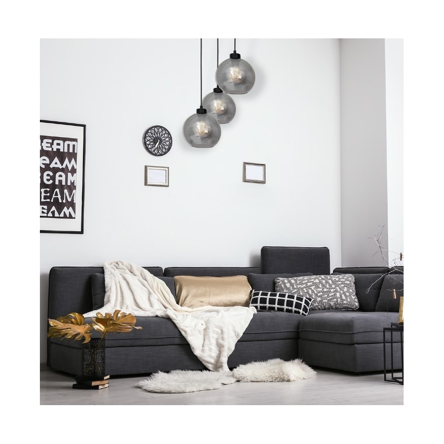 Candelabro suspenso SOFIA 3xE27/60W/230V preto