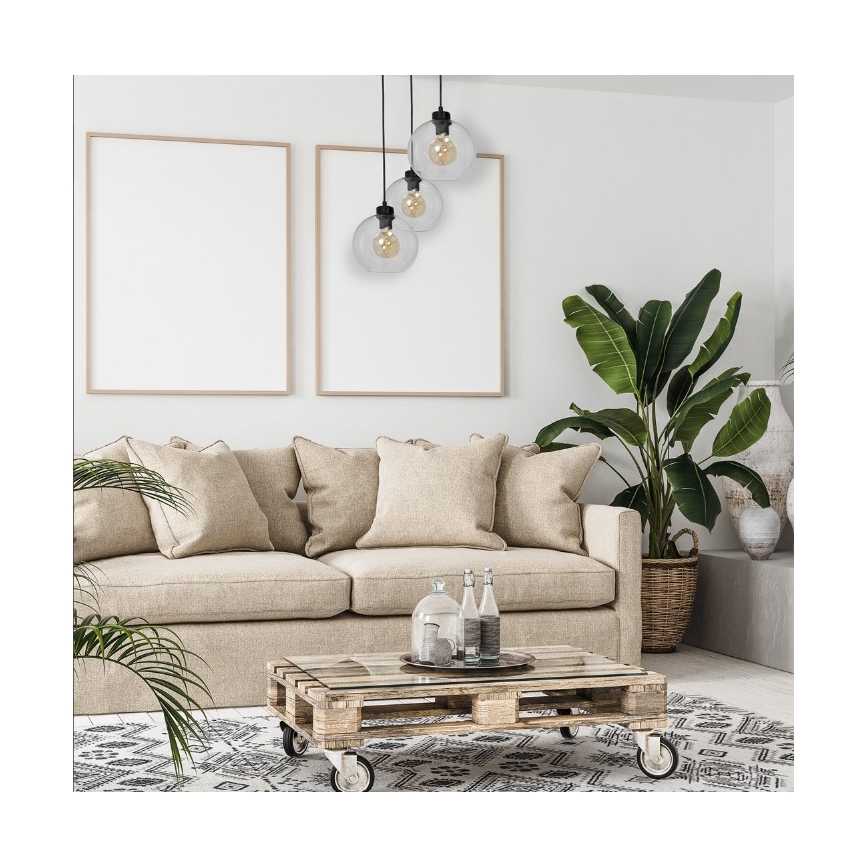 Candelabro suspenso SOFIA 3xE27/60W/230V transparente