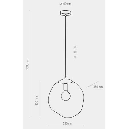 Candelabro suspenso SOL 1xE27/60W/230V preto