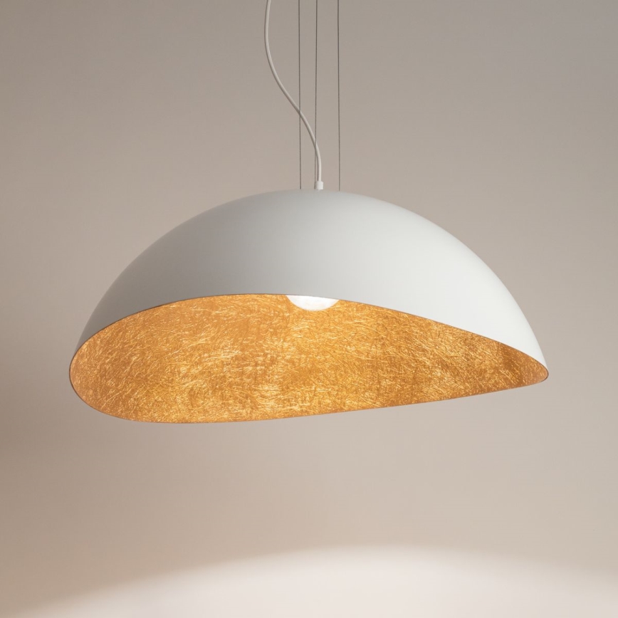 Candelabro suspenso SOLARIS 1xE27/60W/230V diâmetro 48 cm branco/cobre