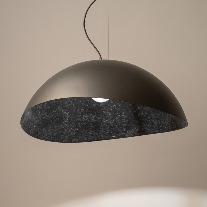 Candelabro suspenso SOLARIS 1xE27/60W/230V diâmetro 48 cm prateado/preto