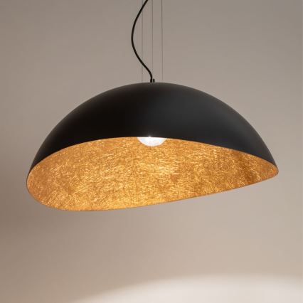 Candelabro suspenso SOLARIS 1xE27/60W/230V diâmetro 48 cm preto/cobre