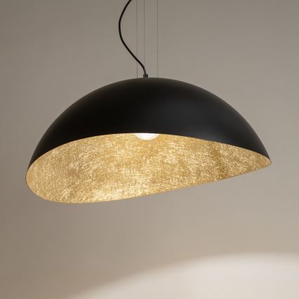 Candelabro suspenso SOLARIS 1xE27/60W/230V diâmetro 48 cm preto/dourada