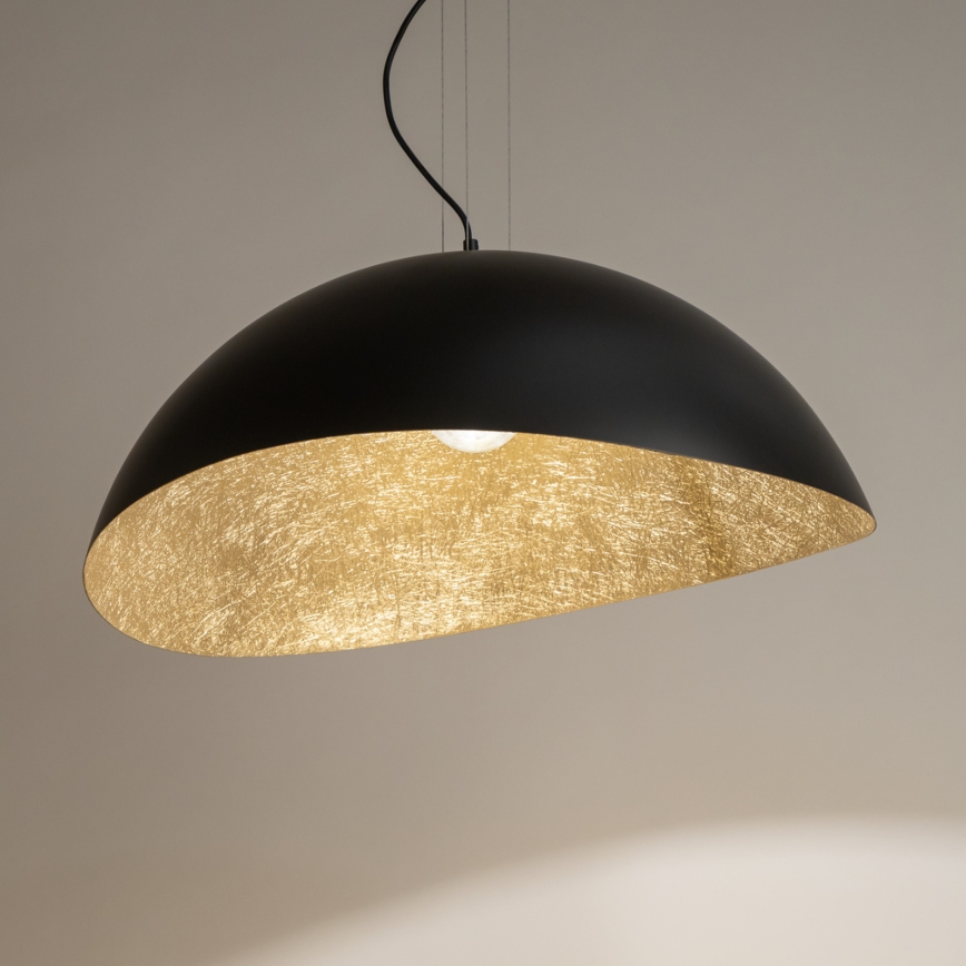 Candelabro suspenso SOLARIS 1xE27/60W/230V diâmetro 48 cm preto/dourada