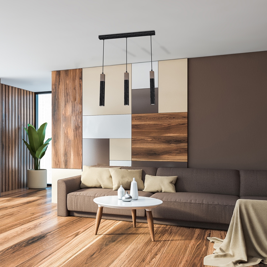 Candelabro suspenso SOLO 3xGU10/MR11/40W/230V preto