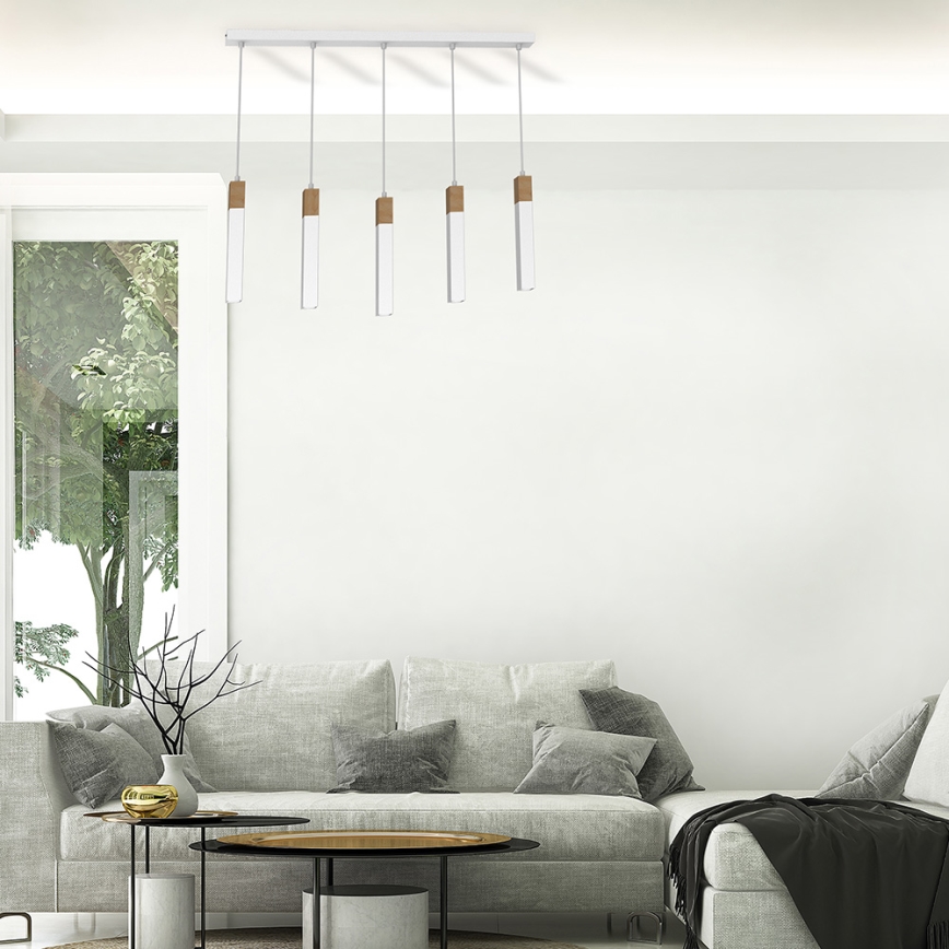 Candelabro suspenso SOLO 5xGU10/MR11/40W/230V branco