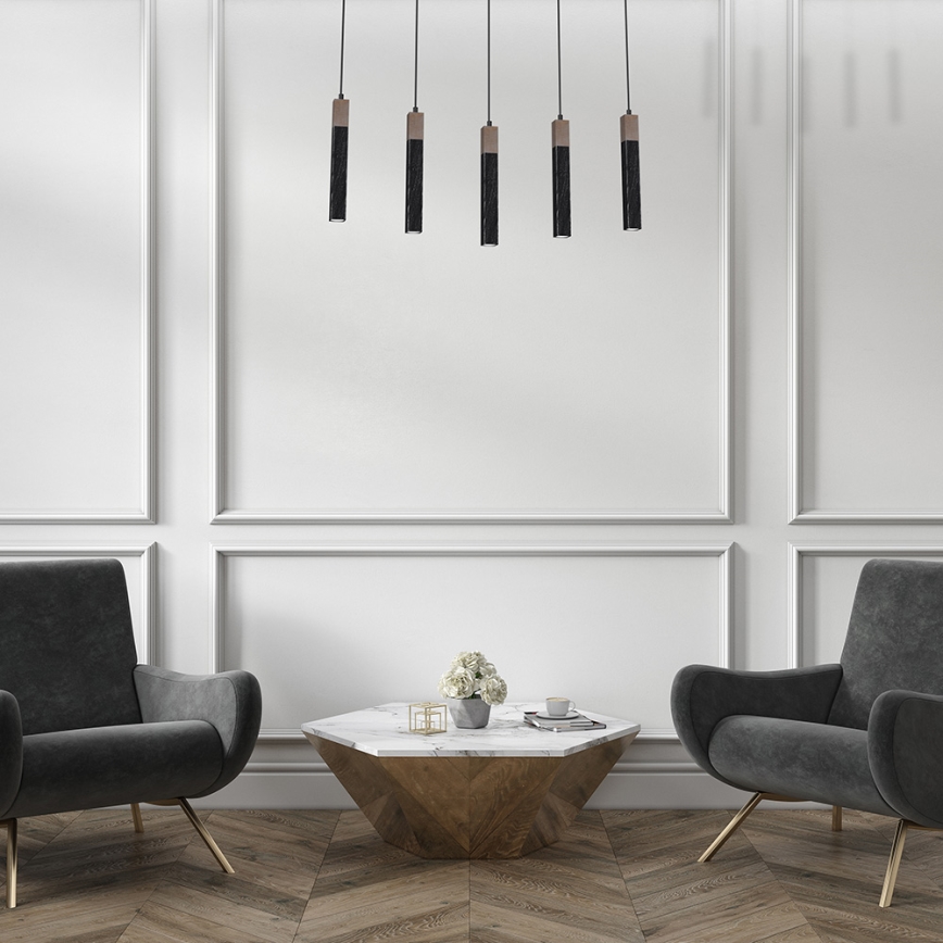 Candelabro suspenso SOLO 5xGU10/MR11/40W/230V preto