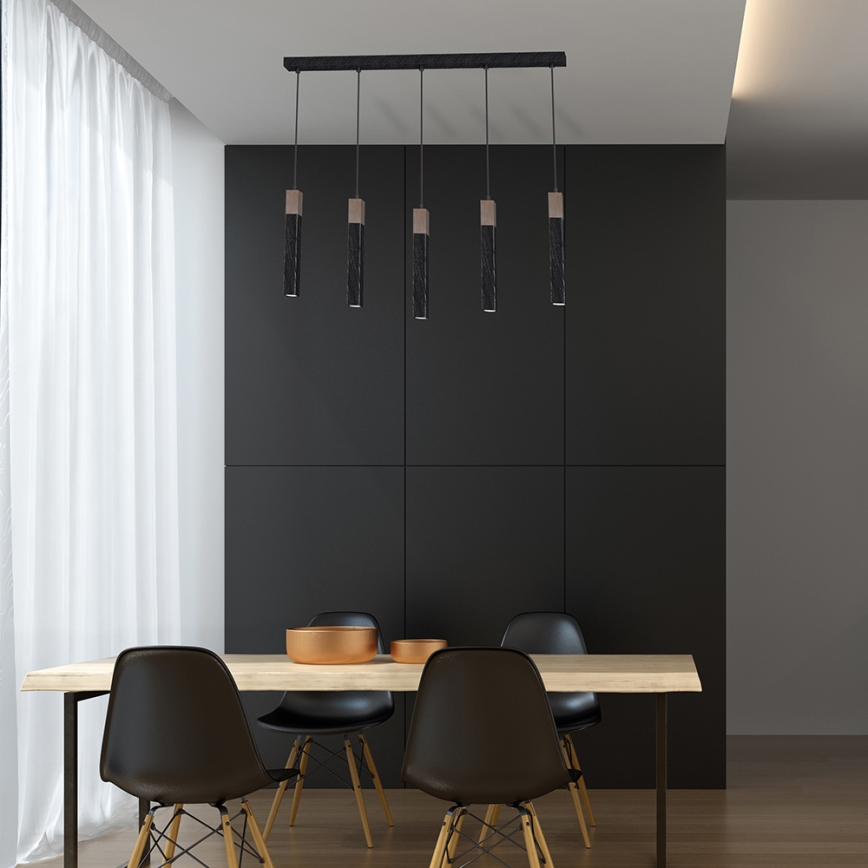 Candelabro suspenso SOLO 5xGU10/MR11/40W/230V preto
