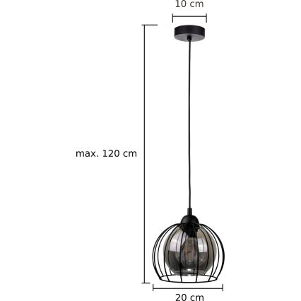 Candelabro suspenso SOLO BLACK 1xE27/60W/230V