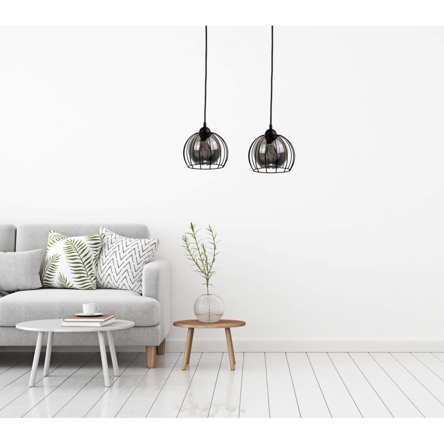 Candelabro suspenso SOLO BLACK 2xE27/60W/230V