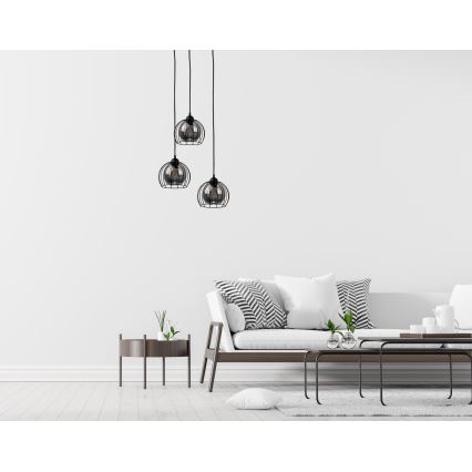 Candelabro suspenso SOLO BLACK 3xE27/60W/230V diâmetro 30 cm