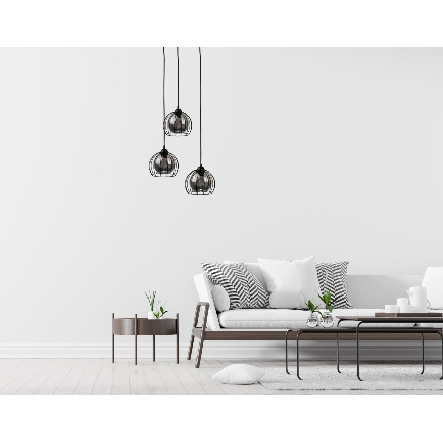 Candelabro suspenso SOLO BLACK 3xE27/60W/230V diâmetro 30 cm