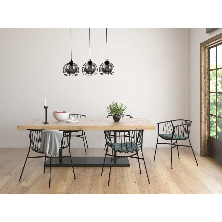 Candelabro suspenso SOLO BLACK 3xE27/60W/230V