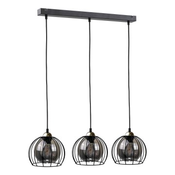 Candelabro suspenso SOLO BLACK 3xE27/60W/230V preto/dourado