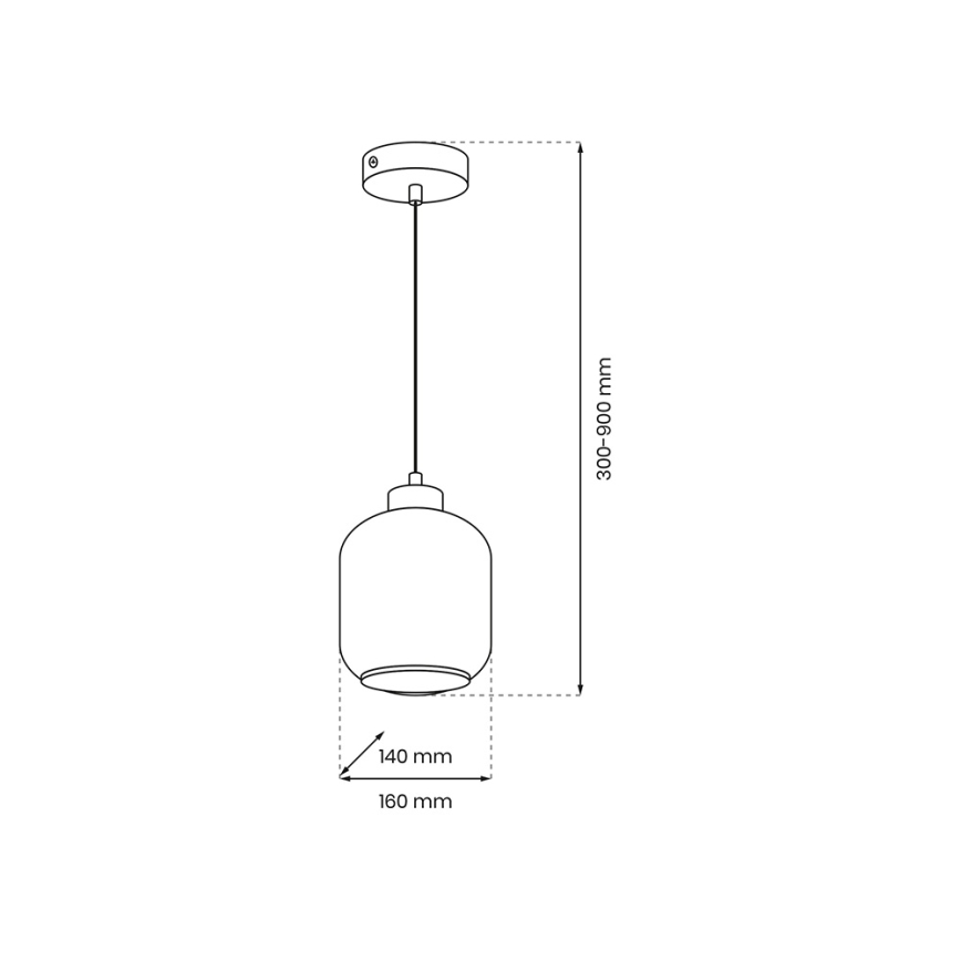 Candelabro suspenso SOMBRA 1xE27/60W/230V transparente