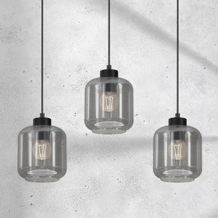 Candelabro suspenso SOMBRA 3xE27/60W/230V cinzento
