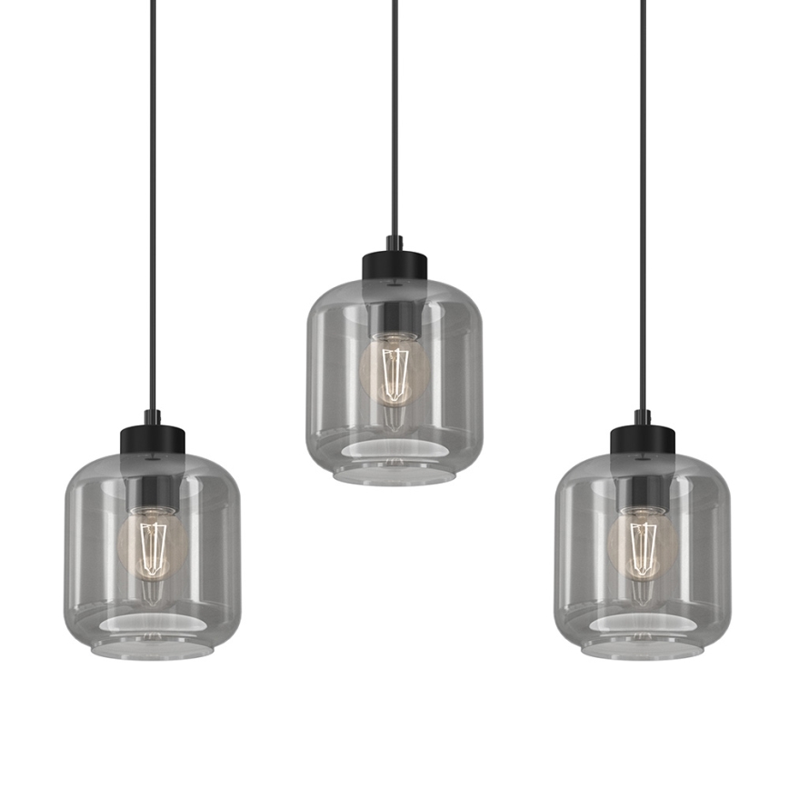 Candelabro suspenso SOMBRA 3xE27/60W/230V cinzento