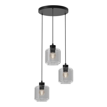 Candelabro suspenso SOMBRA 3xE27/60W/230V cinzento