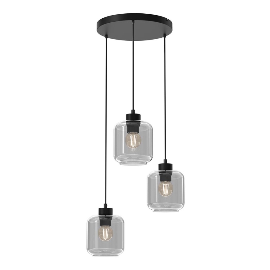 Candelabro suspenso SOMBRA 3xE27/60W/230V cinzento
