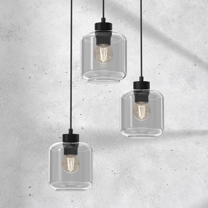 Candelabro suspenso SOMBRA 3xE27/60W/230V cinzento