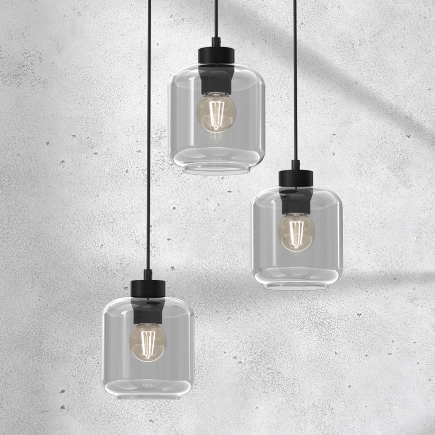 Candelabro suspenso SOMBRA 3xE27/60W/230V cinzento
