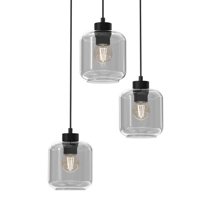 Candelabro suspenso SOMBRA 3xE27/60W/230V cinzento