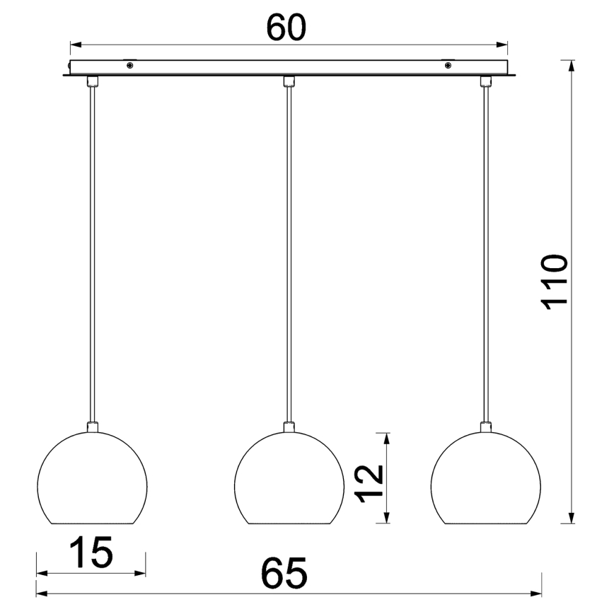 Candelabro suspenso SOOL 3xE27/60W/230V
