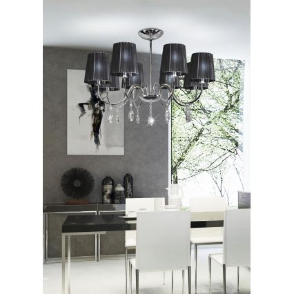 Candelabro suspenso SORENTO 8xE14/40W/230V preto