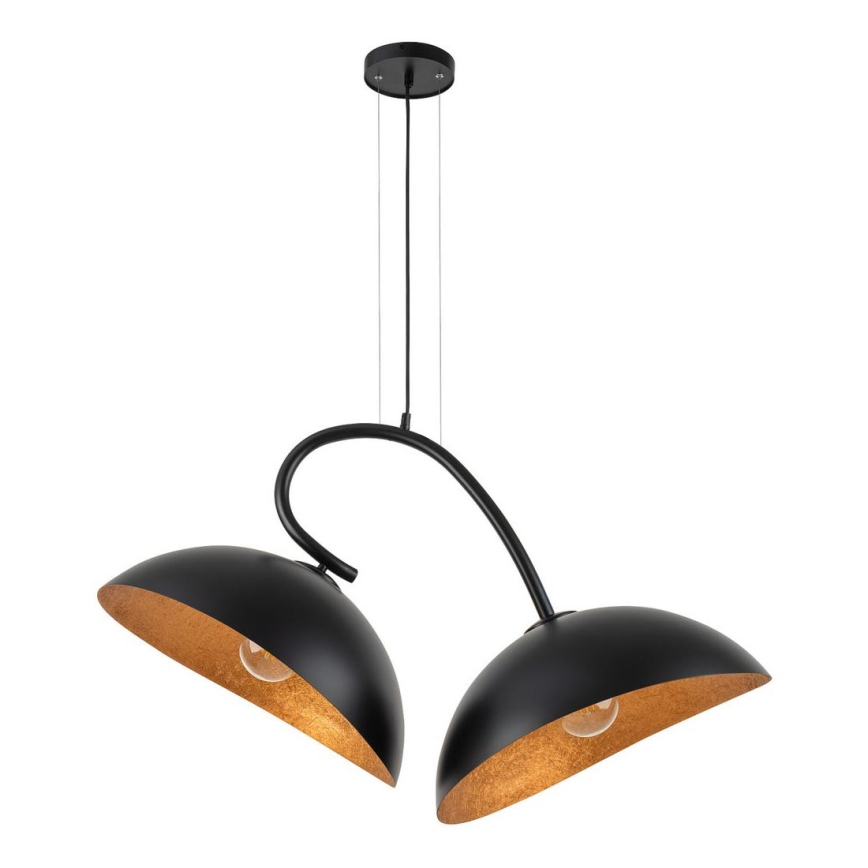 Candelabro suspenso SPACE 2xE27/60W/230V preto/cobre