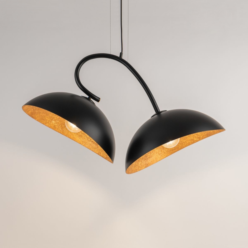 Candelabro suspenso SPACE 2xE27/60W/230V preto/cobre