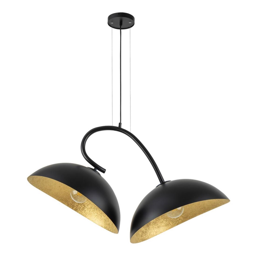Candelabro suspenso SPACE 2xE27/60W/230V preto/dourada