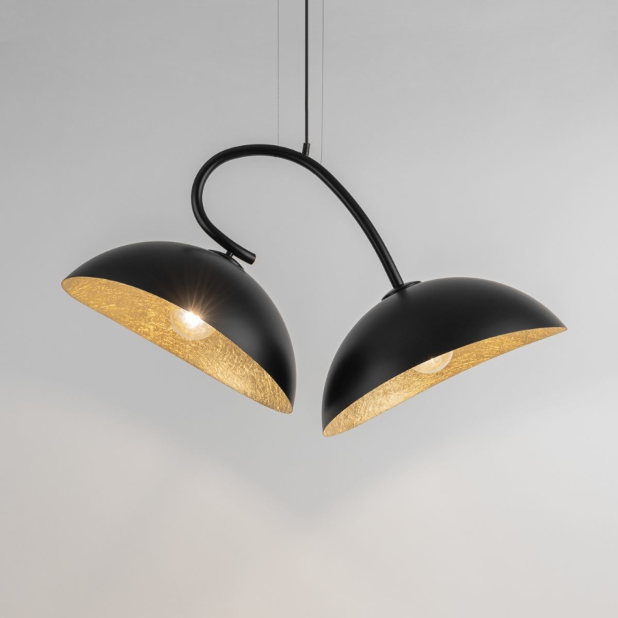 Candelabro suspenso SPACE 2xE27/60W/230V preto/dourada