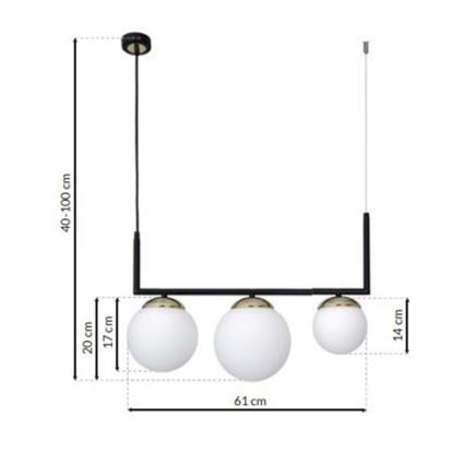Candelabro suspenso SPARTA 3xE14/40W/230V