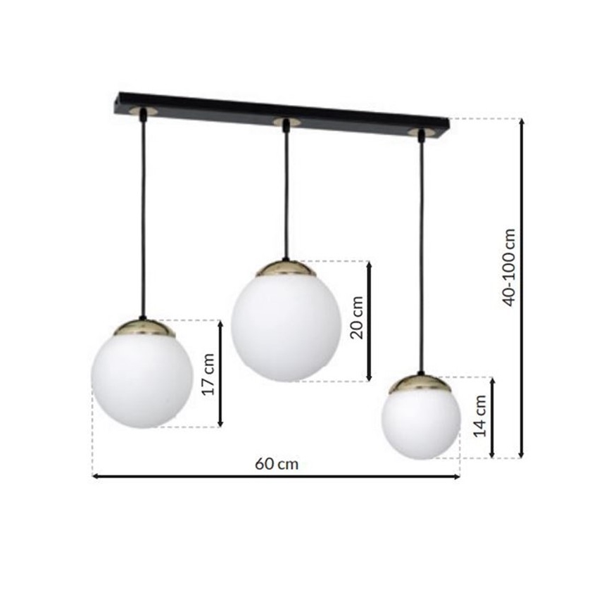 Candelabro suspenso SPARTA 3xE14/40W/230V