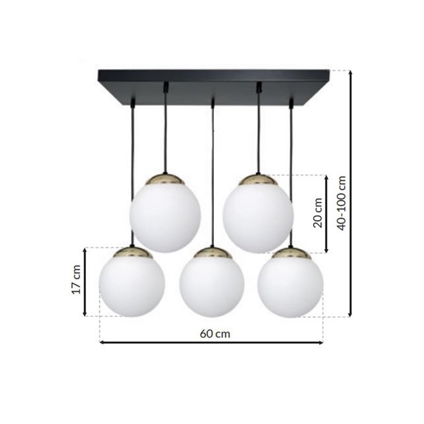 Candelabro suspenso SPARTA 5xE14/40W/230V