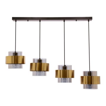 Candelabro suspenso SPIEGA 4xE27/60W/230V dourada/preto