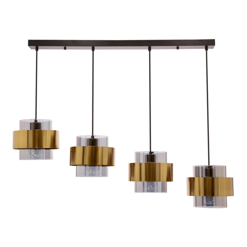 Candelabro suspenso SPIEGA 4xE27/60W/230V dourada/preto