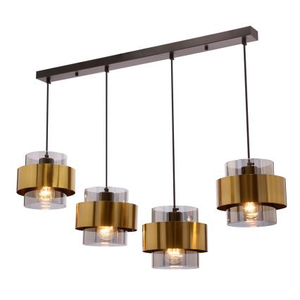 Candelabro suspenso SPIEGA 4xE27/60W/230V dourada/preto