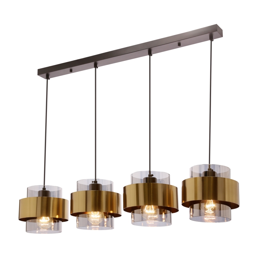 Candelabro suspenso SPIEGA 4xE27/60W/230V dourada/preto